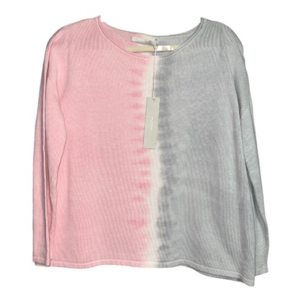 One Grey Day | Alma Tie Dye Pullover | Pink & Gray Gradient | Oversized Fit